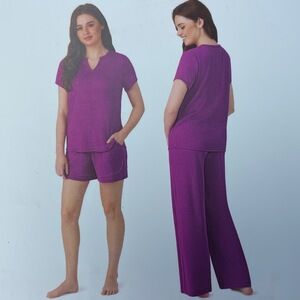 Midnight Women's L Pajama Set Pink Polyester Blend e1265